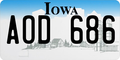 IA license plate AOD686