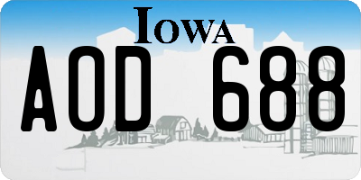 IA license plate AOD688