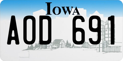 IA license plate AOD691