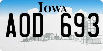 IA license plate AOD693