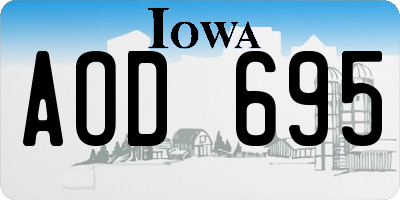 IA license plate AOD695