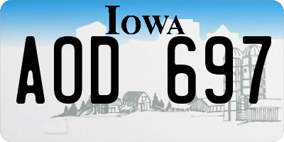 IA license plate AOD697