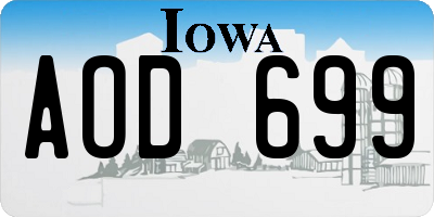 IA license plate AOD699