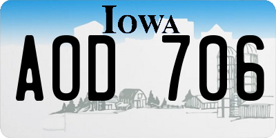 IA license plate AOD706