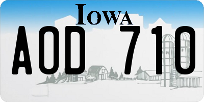 IA license plate AOD710
