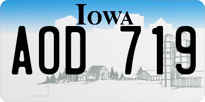 IA license plate AOD719