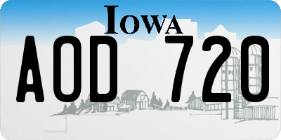 IA license plate AOD720