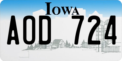 IA license plate AOD724