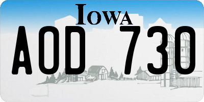 IA license plate AOD730