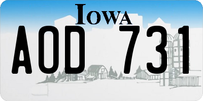 IA license plate AOD731