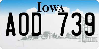 IA license plate AOD739