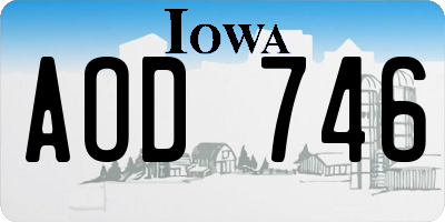 IA license plate AOD746