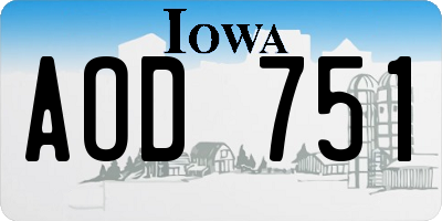IA license plate AOD751