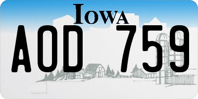 IA license plate AOD759