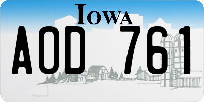IA license plate AOD761