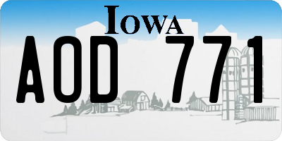 IA license plate AOD771