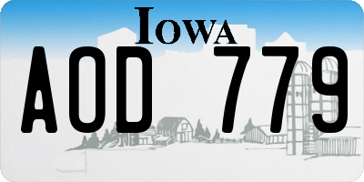 IA license plate AOD779