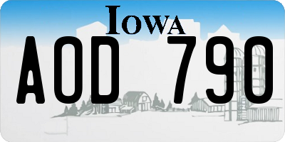IA license plate AOD790