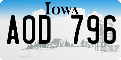 IA license plate AOD796