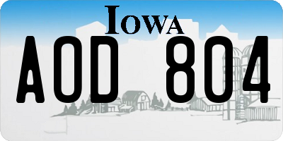 IA license plate AOD804