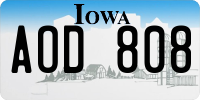 IA license plate AOD808
