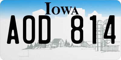 IA license plate AOD814