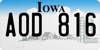IA license plate AOD816