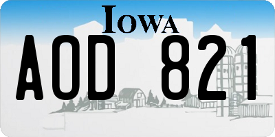 IA license plate AOD821