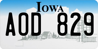 IA license plate AOD829