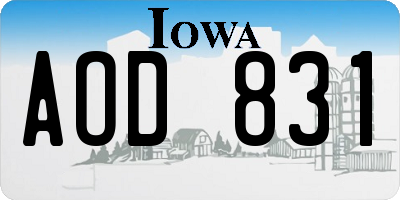 IA license plate AOD831