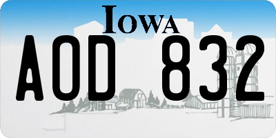 IA license plate AOD832