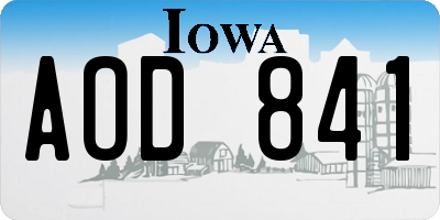 IA license plate AOD841