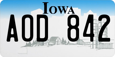 IA license plate AOD842