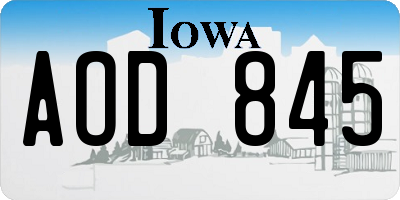 IA license plate AOD845