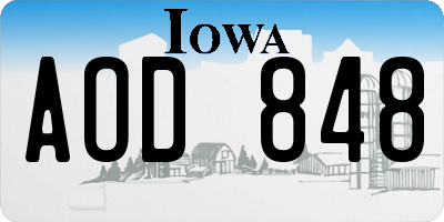 IA license plate AOD848