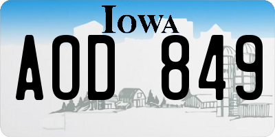 IA license plate AOD849