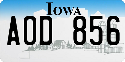 IA license plate AOD856