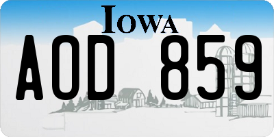 IA license plate AOD859
