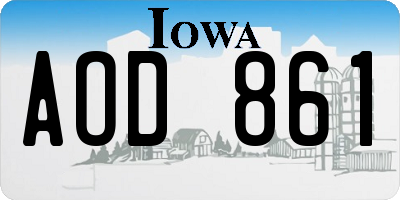 IA license plate AOD861