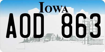 IA license plate AOD863