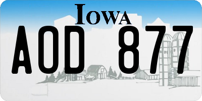 IA license plate AOD877