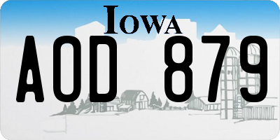 IA license plate AOD879