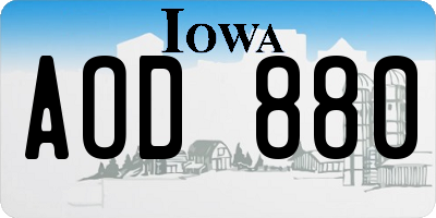 IA license plate AOD880