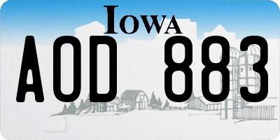 IA license plate AOD883