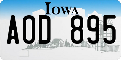 IA license plate AOD895