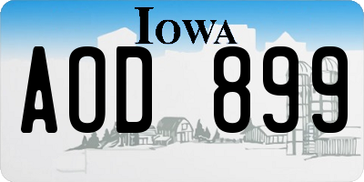 IA license plate AOD899
