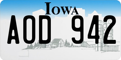 IA license plate AOD942