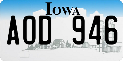 IA license plate AOD946