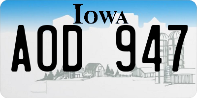 IA license plate AOD947