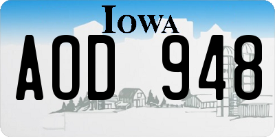 IA license plate AOD948
